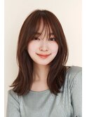 髪質改善レイヤーカット前髪カット顔周りレイヤー暗めカラー銀座