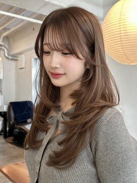 ライン(LINE) 韓国風/レイヤー/前髪カット/オリーブ/透明感/ハッシュカット