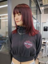 アンドスタイル(&style)&nbsp;【TSUJI】レイヤーカット レッド  ブリーチなしダブルカラー