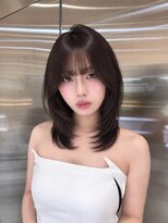 シー バイ ロンド 新宿(Sea by Lond)&nbsp;ワンホンレイヤ ー×ダークブルー[デジタルパーマ/ボブ/韓国]