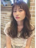 シースルーバング×ゆるふわウェットカール
