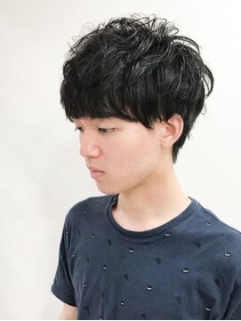 クアトロ グランシュ 川崎店(QUATRO × GranCieux) 黒髮くせ毛風パーマスマートマッシュ★QUATRO★