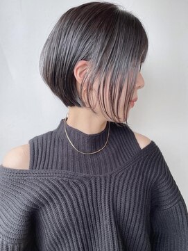 モリオフロムロンドン 原宿本店(morio from London) 【morio 原宿】大人黒髪前下がりショートボブ　20代30代オバラ