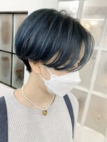 【ショートボブ】ブルーブラック　ブラック　韓国風　韓国系