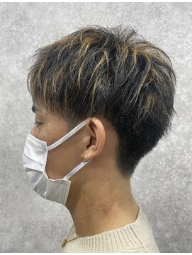 ネイビー(Navy) ハイライトショート