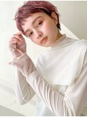 マッシュショート/大人ショート/20代30代/ピンクベージュ