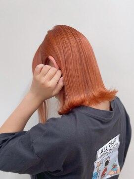 リノショアーズ 日本大通り店(RINOSHORES) オレンジベージュ20代30代40代外ハネボブ愛されハイトーンカラー