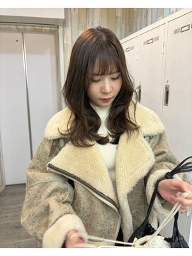 ナンバー アンフィール 渋谷(N° anfeel) 韓国風髪質改善透明感ブラウンベージュゆるふわ巻き