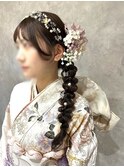 サイド編み下ろし/ヘアセット/成人式/卒業式