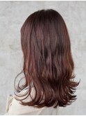 20代30代　ナチュラルブラウン　オフィス　重めロング