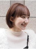 ショートボブ/ことりベージュ/マロンブラウン/毛流れショート