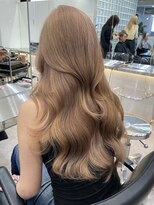 韓国ヘア顔周りレイヤーミルクティーベージュグレージュカラー