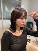 アム(amu)&nbsp;ミディアム/くびれヘア/ミディアムボブ/透明感カラー