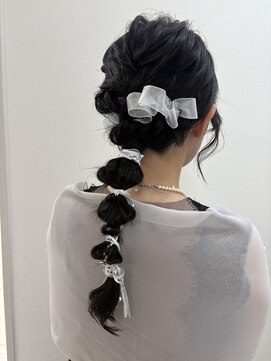 アールモンドヘア新世界 【北見】#ヘアアレンジ#編みおろし#ヘアセット