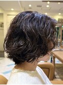 大人ガーリー/レイヤーショート/前髪白髪/20代30代40代50代/大宮