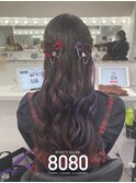 編み込みハーフツイン