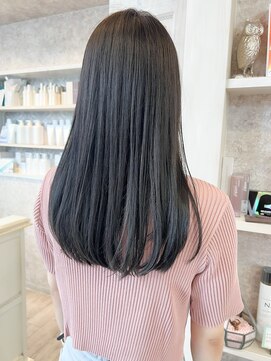 キャアリー(Caary) 福山市美容室Caary髪質改善ストレートパーマ暗めグレージュ