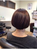 大人ボブ／オレンジ系ヘアカラー/ナチュラルボブ