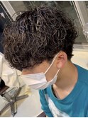波巻きパーマメンズパーマメンズヘアツーブロックツイストパーマ