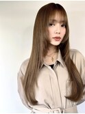 髪質改善トリートメントで叶う美髪ストレート　艶髪　前髪