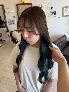リンクヘアー(Link hair) 韓国風ヨシンモリ×インナーカラー