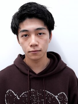 カーウォッシュバーバー(CARWASH BARBER) メンズカットアップバングサイドパートブルーブラック1103