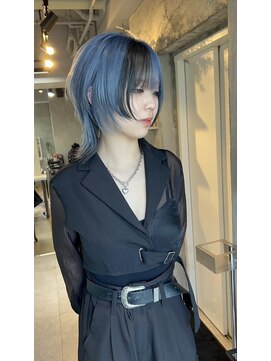 フォート(FORT) ケアブリーチダブルカラー　インナーカラー　ブルー