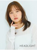 小顔似合わせ韓国ミディアムレイヤーウルフイメチェン大人くびれ