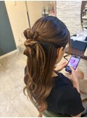 リボンカチモリハーフアップ