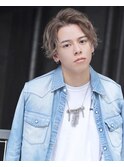giinii渋谷良太_エアーアップバンググレージュ_七三オールバック
