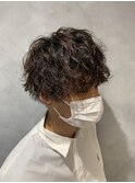 重めマッシュ×無造作パーマ
