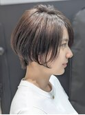 前下がりショート×透け感×抜け感
