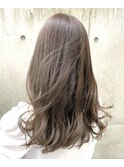 【ブリーチなし】グレーベージュ　コテ風パーマ　前髪パーマ