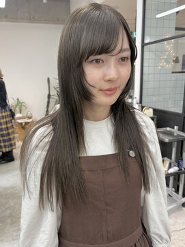 アンドスタイル(&style) 【大名店　江藤】ブリーチなしのダブルカラー　オリーブブラウン