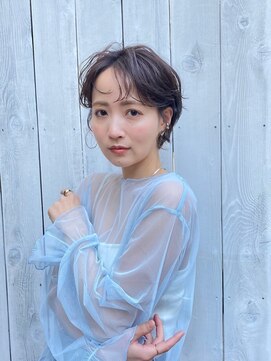 ネウィ 広島(newi) ロングくびれヘア_カーキグレージュマッシュショート