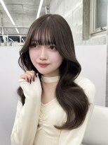 エヌアイ オモテサンドウ(ni omotesando) くびれ巻き/ブリーチなしダブルカラー/オリーブベージュ 上野