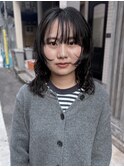 ニュアンスミディアムパーマ×顔まわりカット【神戸元町】