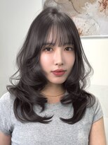 オニキス(ONYX)&nbsp;T142レイヤーカットグレージュ透明感韓国ヘアミディアム表参道