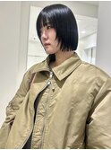 黒髪と切りっぱなしボブの相性◎顔周りレイヤー