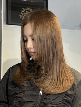 ヘアカロン 熊本本店(Hair CALON) 顔周りレイヤーカットブリーチなしブラウンカラー