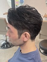 ブルニール 中崎町(BLEUNIR) フェザーパーマ フェザーショート メンズ センターパート