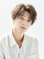 オーシャントーキョー 原宿(OCEAN TOKYO)&nbsp;メンズニュアンスパーマセンターパート曲がる縮毛矯正ブラウン