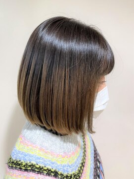 アズール 草加(azule) ボブ　グラデーションカラー　ショコラベージュ　サイドバング