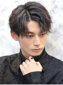 波巻きアップバングショート　波打ちパーマ　2wayスタイル