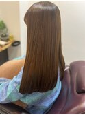 髪質改善縮毛矯正さらさらストレート大人可愛いセミロング