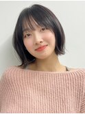 【長谷川】ふんわりカール外はねショートボブ