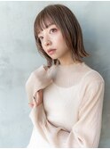 大人可愛い外ハネショートボブ髪質改善トリートメントカラー