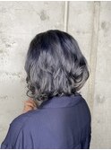ネイビーシルバーボブ