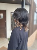 ウルフパーマとインナーカラー