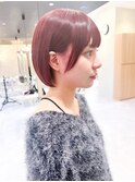 耳掛けショートボブ/襟足束感ショート/アッシュベージュ